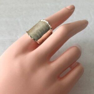 Seed & Sage ATI Sterling Silver 925 Wide Hammered Band Ring Mexico Sz. 9